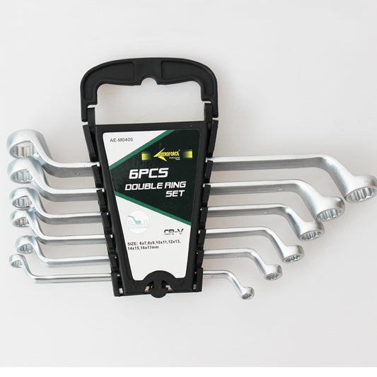 6pc 6-17mm Combination Double Ring Wrench Ratchet Crv Din Pro Auto Tool 20003043