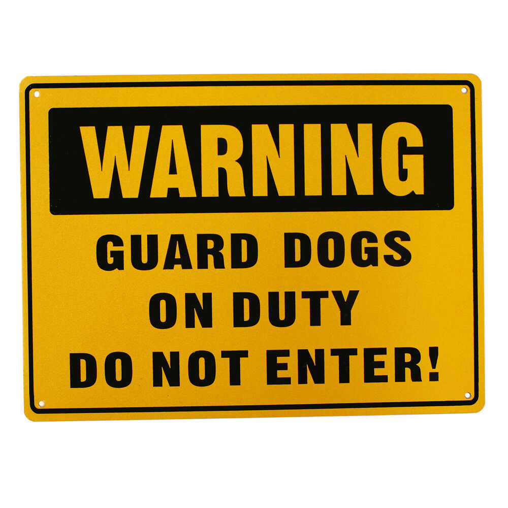 Warning Notice Guard Dog On Duty Do Not Enter Safety Sign 200x300mm Metal Home