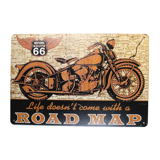 Tin Sign Road Map Sprint Drink Bar Whisky Rustic Look