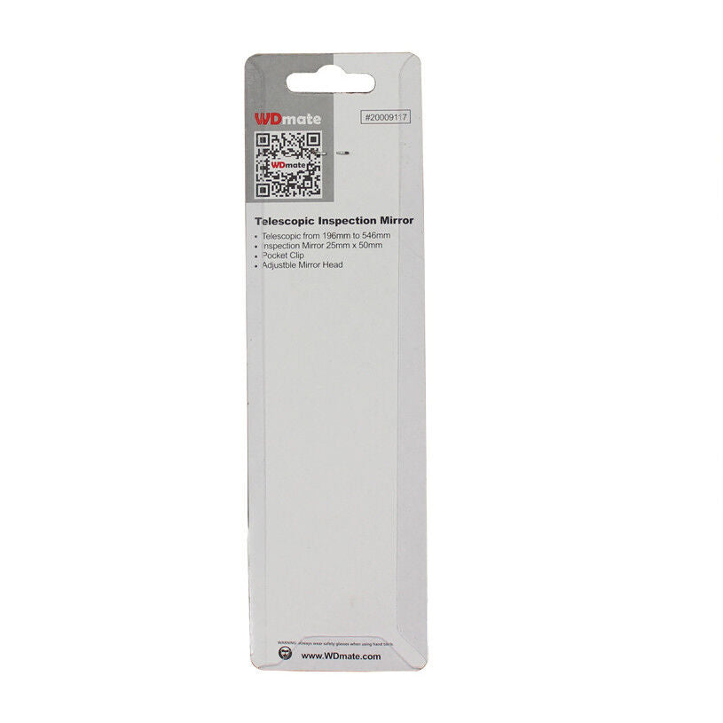Telescopic Inspection Mirror Oval 25*50mm Adjust Length 196-546mm Car Garage Pro