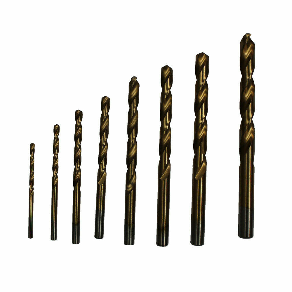 Titanium Coated Hss Twist Drill Set 3-10mm 8pcs Metric High Speed Steel Pro Qual