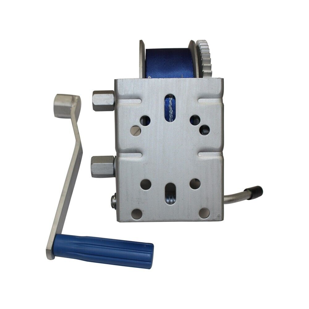 Hand Winch Webbing 1000kg 8m 3speed 10/5/1:1 Boat Car Marine Trailer Heavy Duty