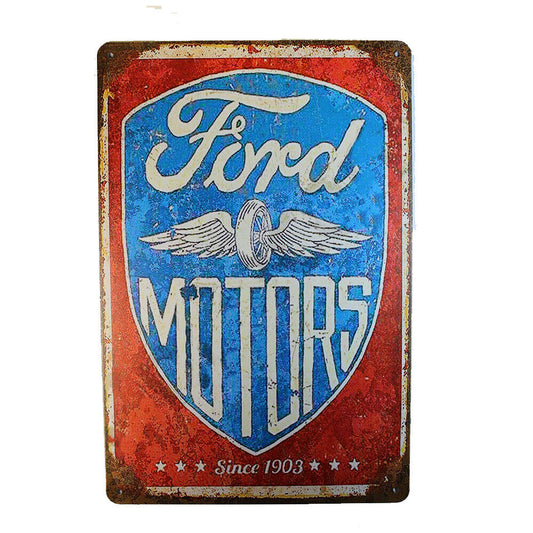 Tin Sign Ford Motors Sprint Drink Bar Whisky Rustic Look