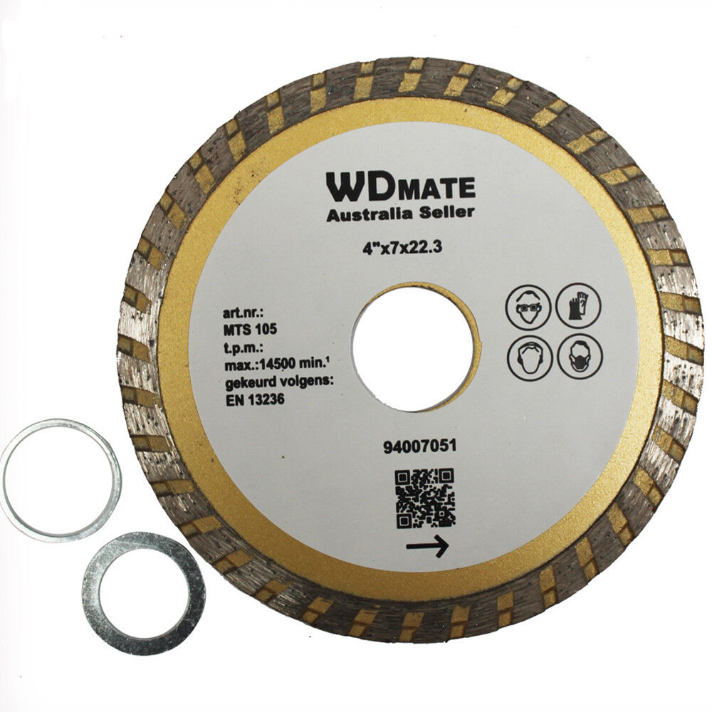 105mm Diamond Cutting Disc Dry Wet 4.0″ Turbo 22.3 Saw Blade Wheel Tile Granite