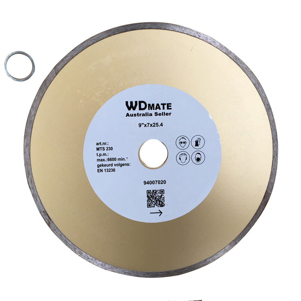 230mm Wet Diamond Cutting Blade 2.5*5mm 9″ Continuous Saw Disc 25.4/22.3mm Brick