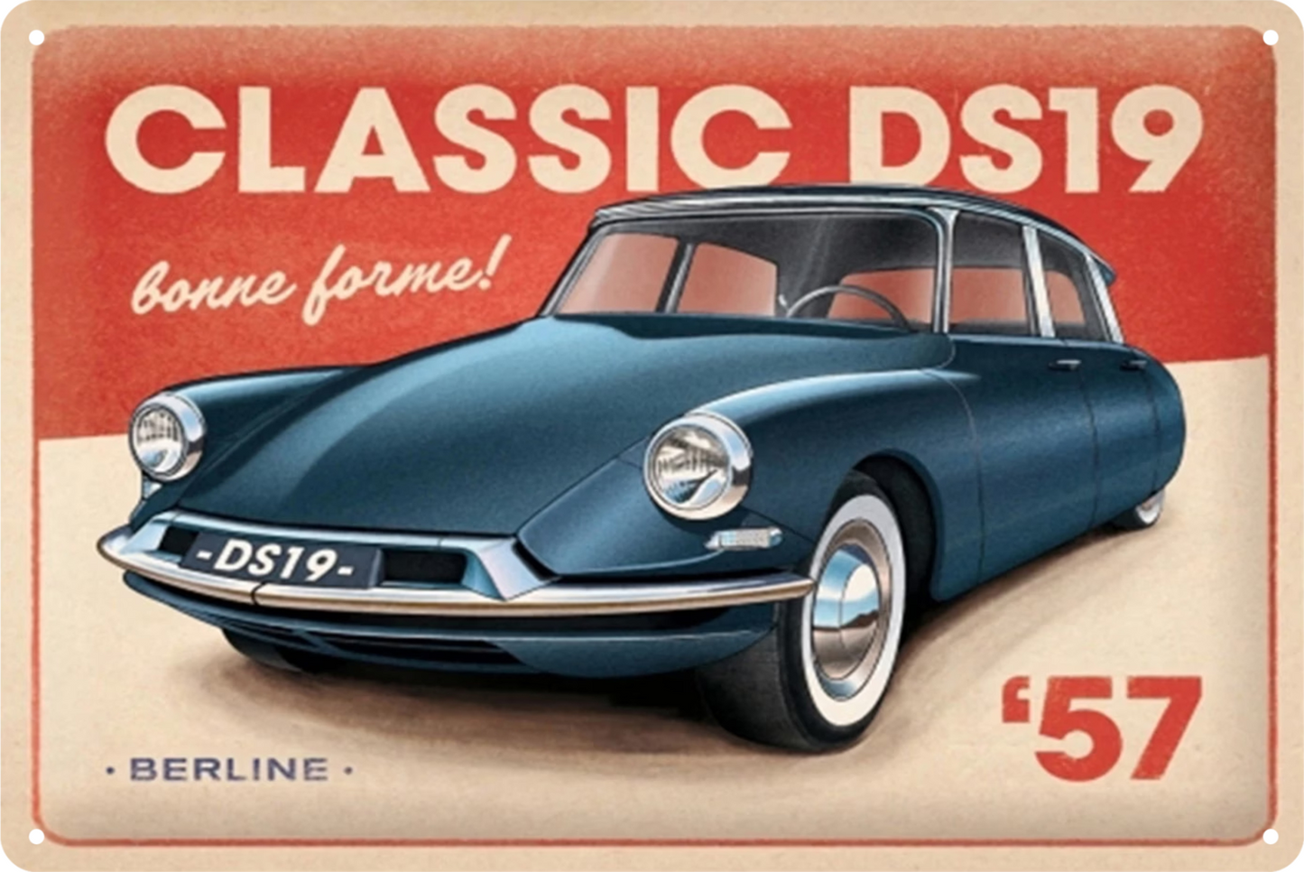 Ds19 Berline Classic Car Tin Sign Rustic Look Vintage Retro 20x30cm