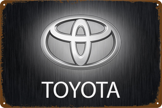 Toyota Tin Sign Rustic Look Vintage