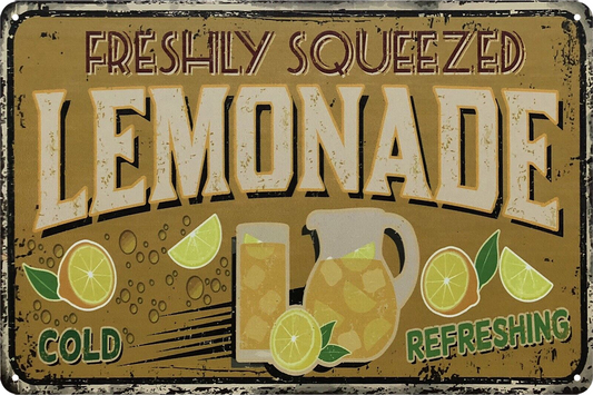 2x Lemonade Cold Drink Tin Metal Sign Rustic Look Vintage