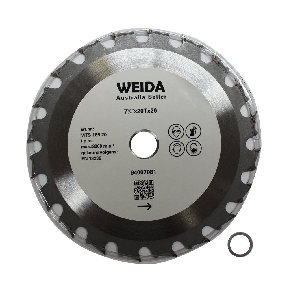 185mm Wood Circular Saw Blade Cutting Disc 7-1/4” 20t Bore 20/16mm 2.2mm Kerf
