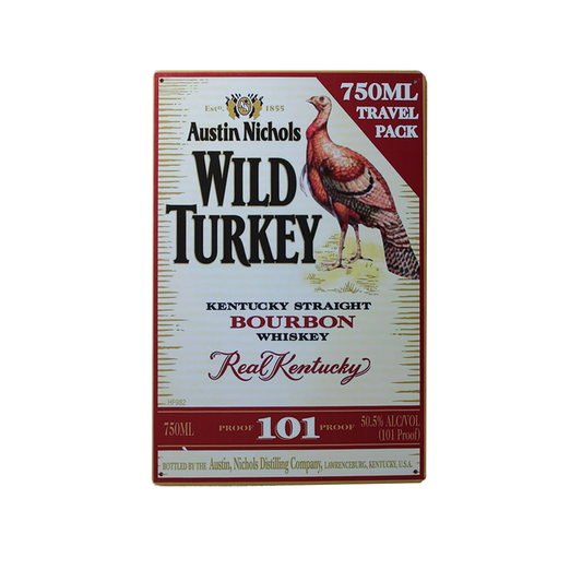 Wild Turkey Metal Tin Sign  200x 300mm Rustic Vintage Rustic Garage Bar Man Cave