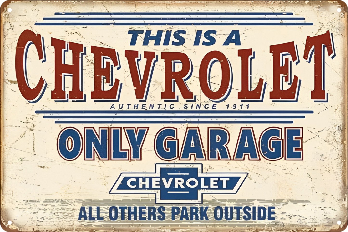 This Is Chevrolet Only Garage Tin Sign All Others Park Outside Retro 20x30cm