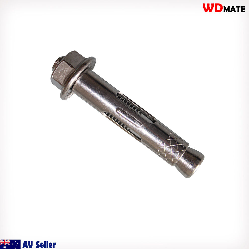 10x Sleeve Anchor Bolt Flange 110mm Hex Nut M12 Dyna Masonry Build Spare Viewmax