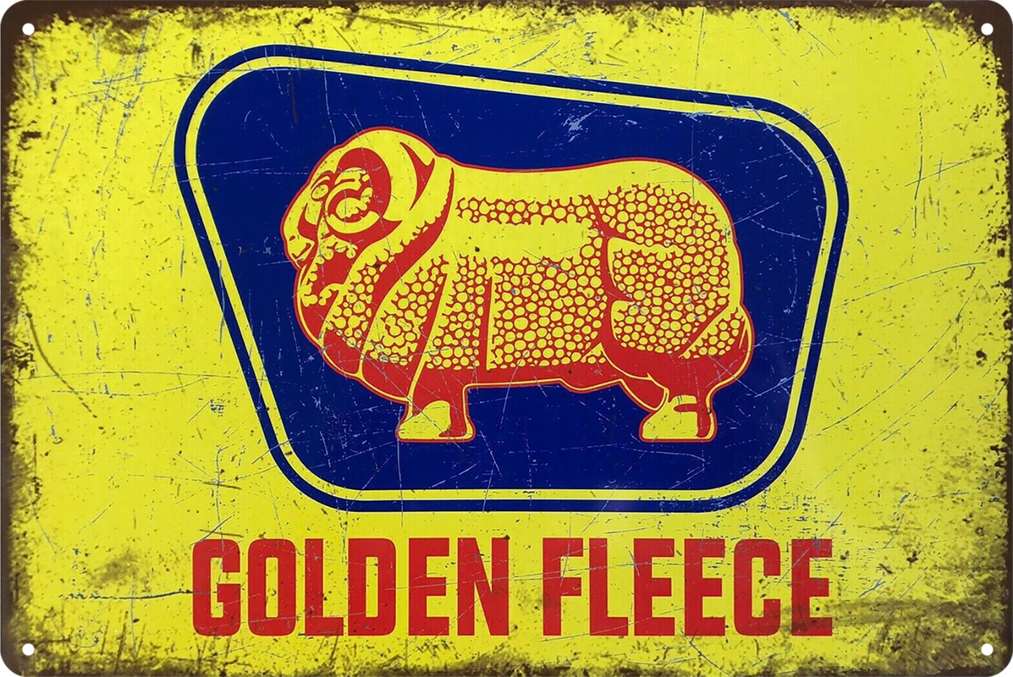 Golden Fleece Auto Car Tin Sign Rustic Look Vintage Retro 20x30cm