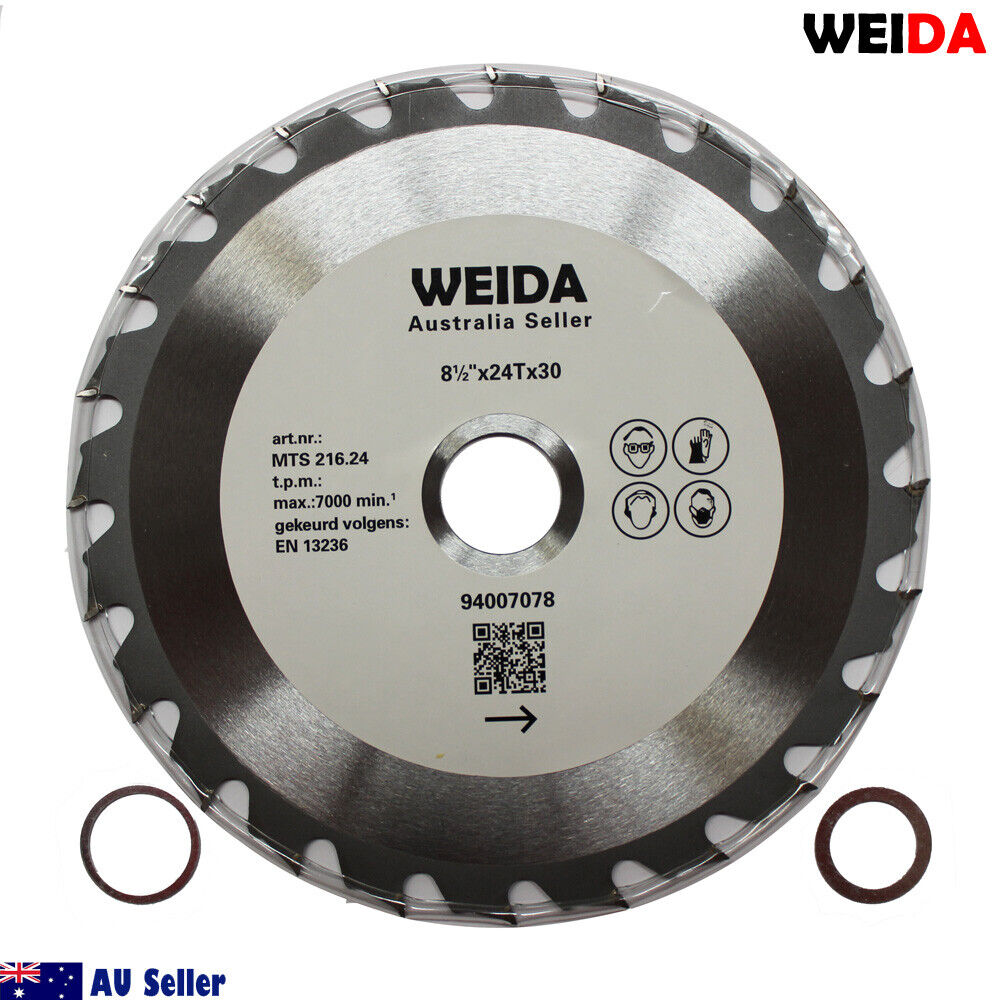 216mm Wood Circular Saw Blade Cutting Disc 8-1/2” 24t Bore 30/25.4/22.23mm