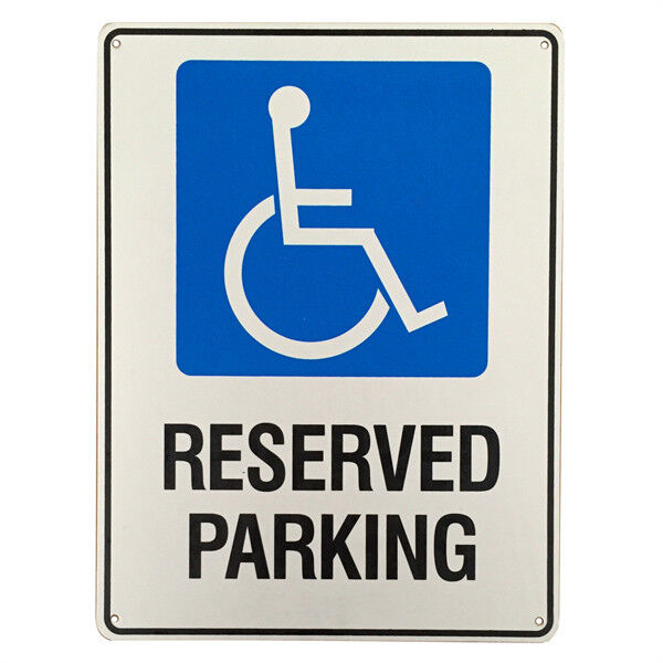 Warning Reserved Parking Only Disabled 200x300mm Metal Aluminum Sign Metal Safe