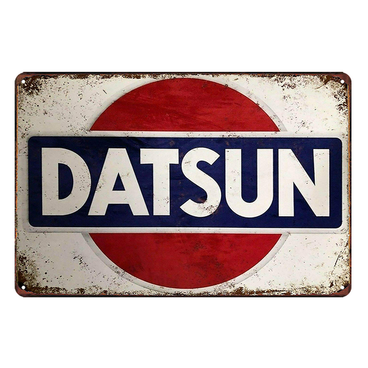 2x Datsun Nissan Car Auto Rustic Tin Sign Vintage Garage Bar