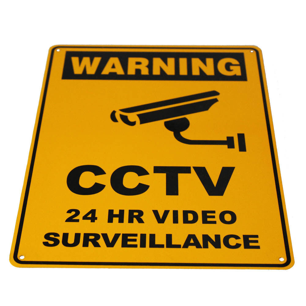 Warning Sign Metal Security Camera Cctv 300x200mm Under 24h Surveillance Outdoor