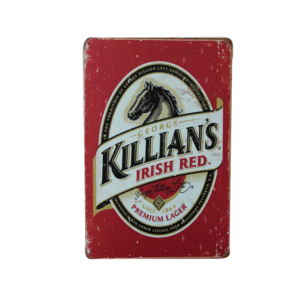 Tin Sign Killians Irish Red Metal Wall Art Store Pub Shop Bar