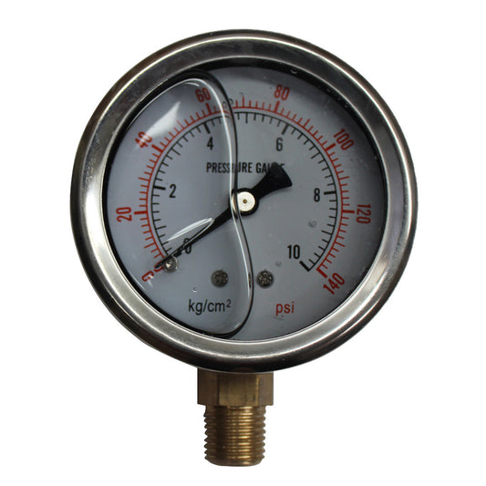 Liquid Oil Filled Pressure Gauge 63mm 140psi 10bar G1/4″ Dia2.5” Fuel Air Meter