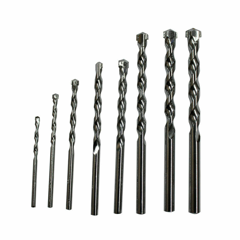 Masonry Drill Bit Set 3-10mm 8pcs Carbide Tip Brick Wall Concrete Building Work