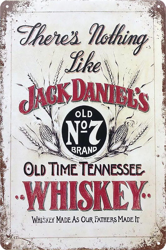 Jack Daniel 's  Whiskey Tin Metal Sign Rustic Look Vintage