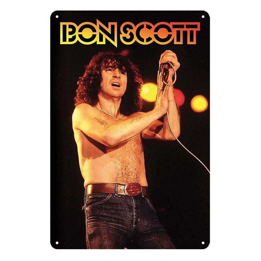 Ac Dc Bon Scott Music Band Neca Tin Metal Sign Rustic Look Vintage