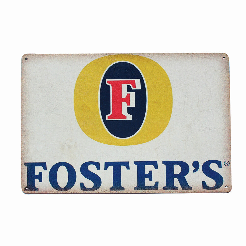 2x Tin Sign Foster's Beer Rustic Look Vintage 200x300mm Metal