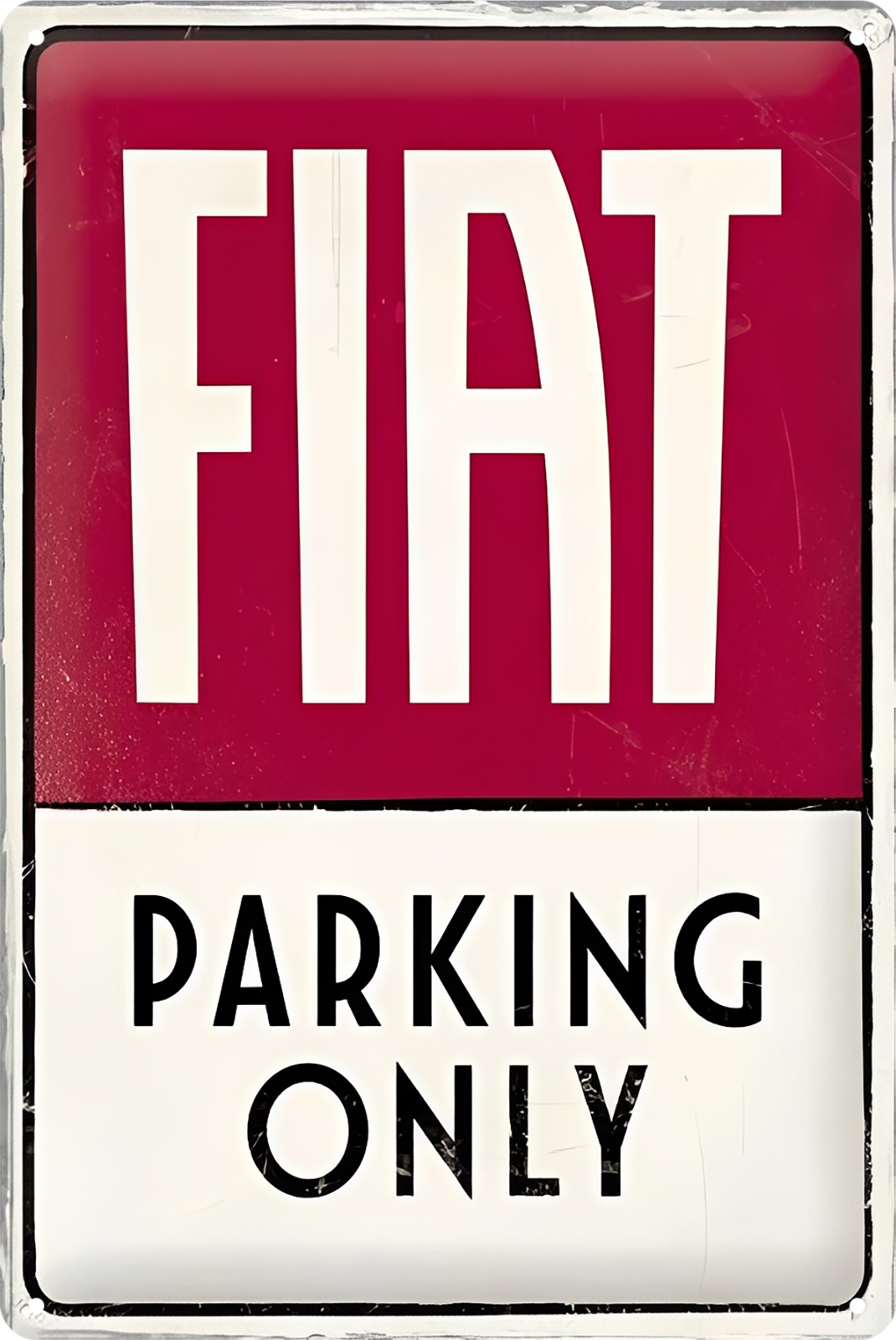 Fiat Parking Only Tin Sign Rustic Look Vintage Retro 20x30cm