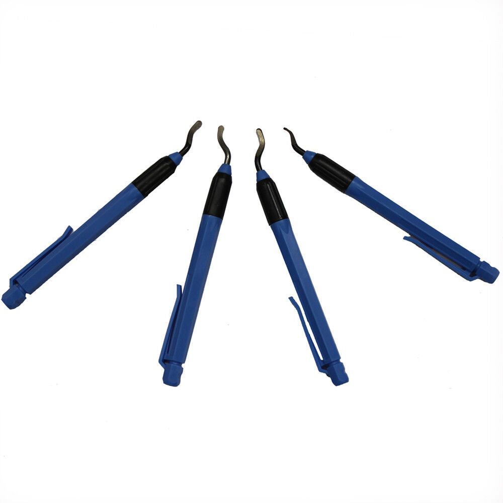 Deburring Tool 4pc Pocket Clip Extra Fine Polish Remove Burrs Garage Repair