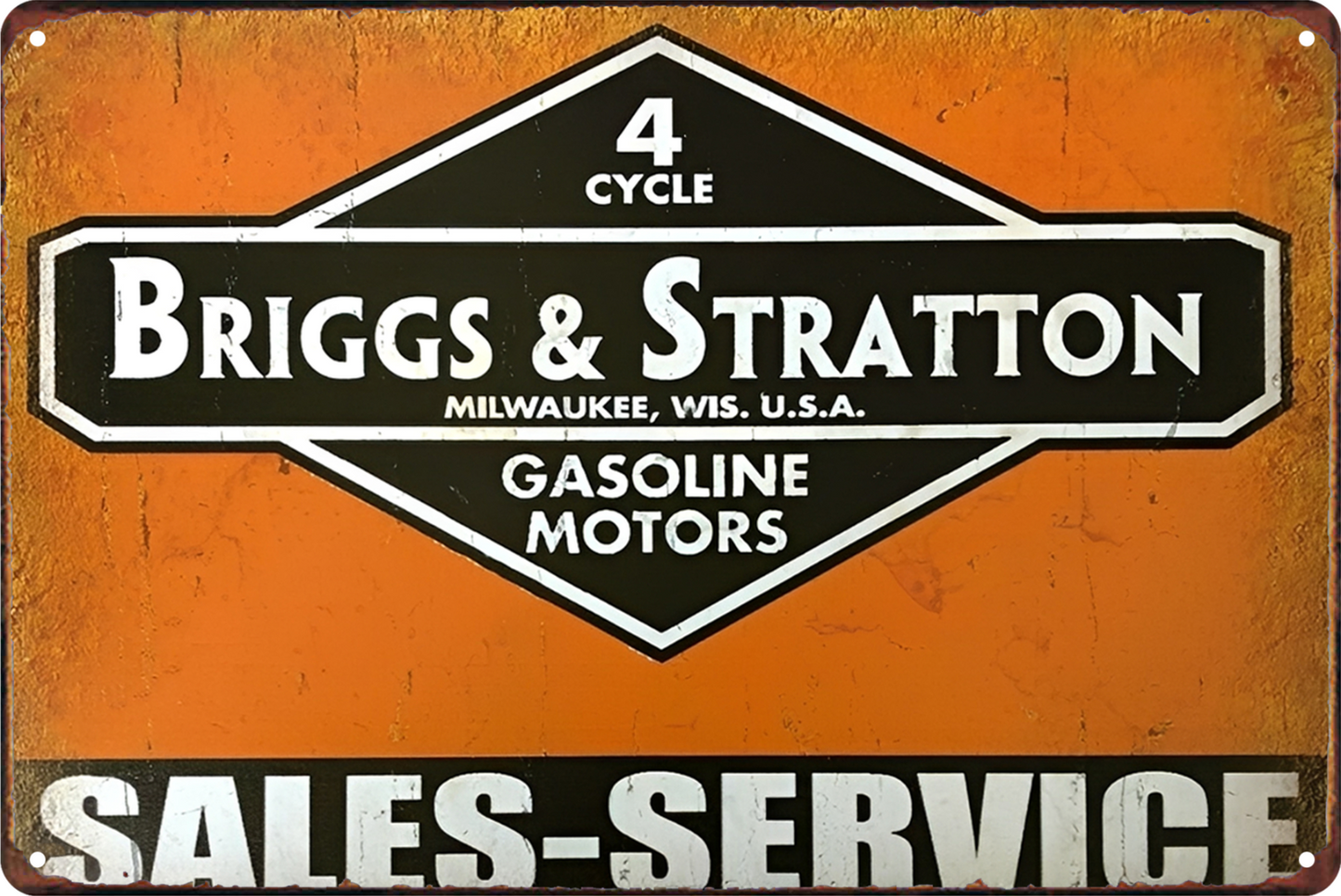 Briggs & Stratton Gasoline Motors Sales-service Tin Sign Rustic Retro 20x30cm