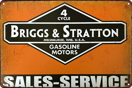 Briggs & Stratton Gasoline Motors Sales-service Tin Sign Rustic Retro 20x30cm