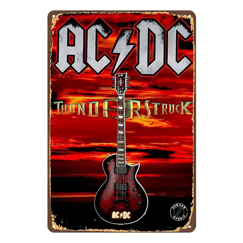 Tin Metal Sign ACDC Band Ac Dc Music Thunders Truck 20x30cm Rustic Vintage