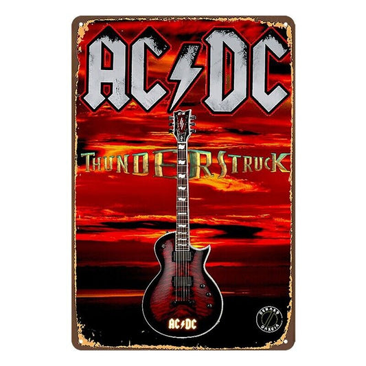 Tin Metal Sign ACDC Band Ac Dc Music Thunders Truck 20x30cm Rustic Vintage
