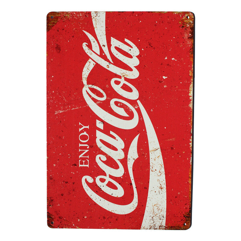 2x Warning Sign Tin Sign 200x300mm Metal Enjoy Cocacola High Quality