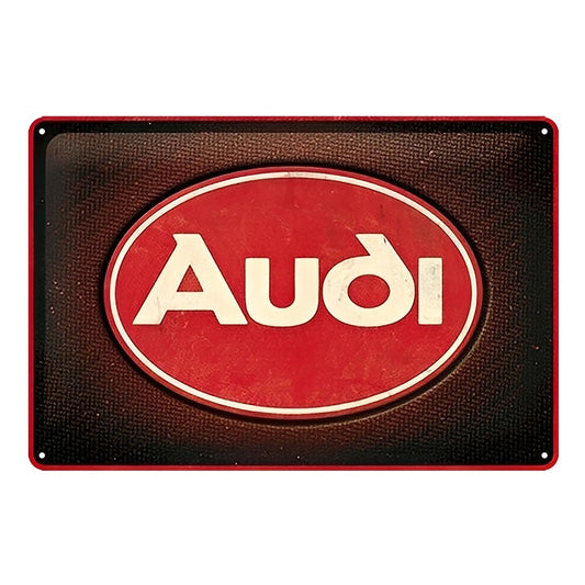 Audi Car Logo Funny Tin Metal Sign Rustic Look Vintage