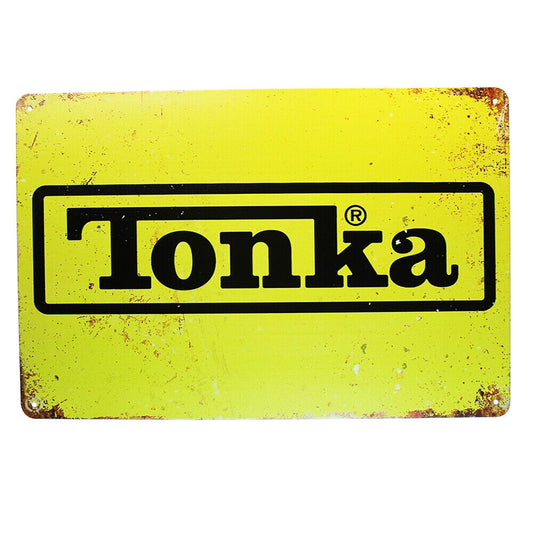 Tin Sign Tonka Yellow Sprint Drink Bar Whisky Rustic Look