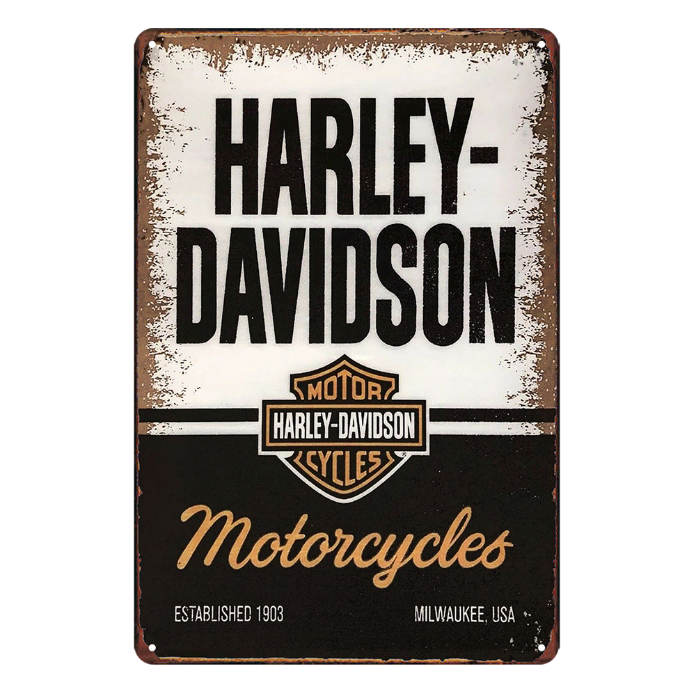 Harley-davidson Motorcycles Rustic Metal Sign Vintage Tin Shed Garage Bar