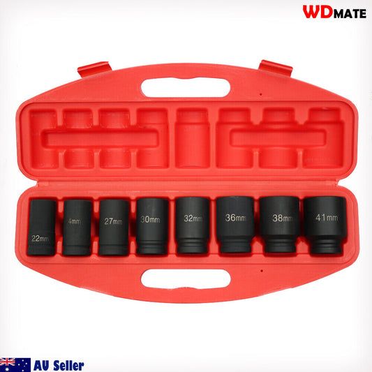 9pc Dr 3/4″ Impact Deep Socket Set H78 Metric 22-41mm Crv Garage Mechanic