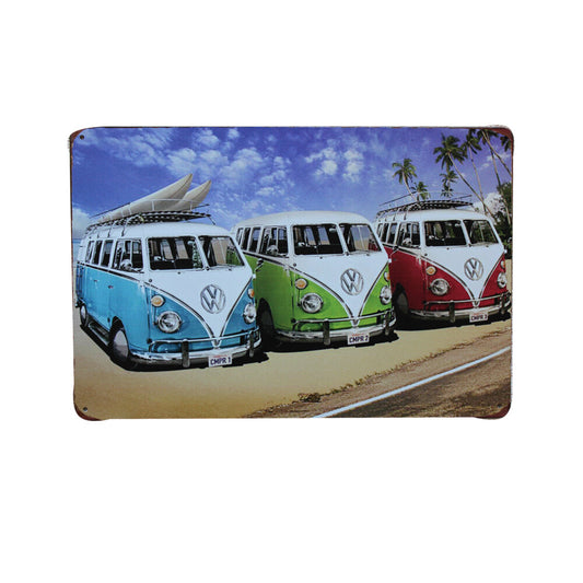 2x Metal Tin Sign kombi Bus Classic Man Cave 200x300mm