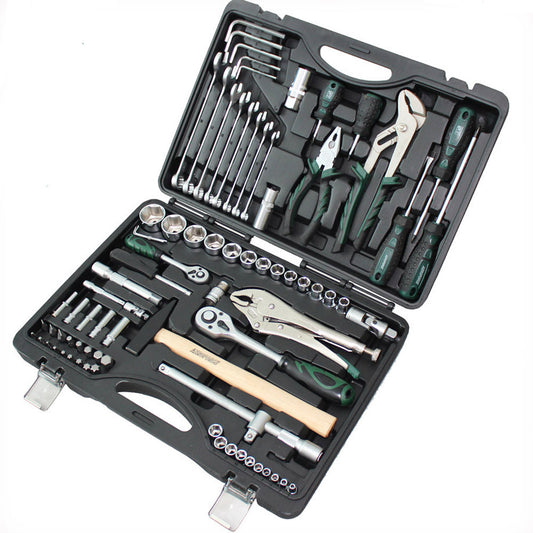 82pc Socket Set 1/4″ 1/2″ Dr. Deluxe Hammer Adaptor Bit Ratchet Spinner Handle