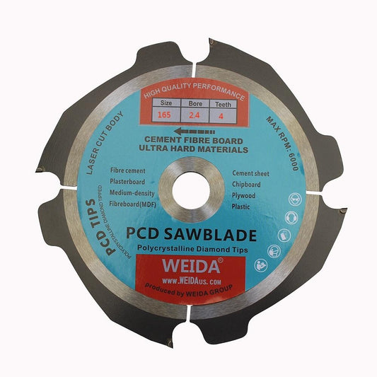 165mm Pcd Saw Blade 4t Fiber Cement 6-1/2″ Bore 20mm Cutting Disc