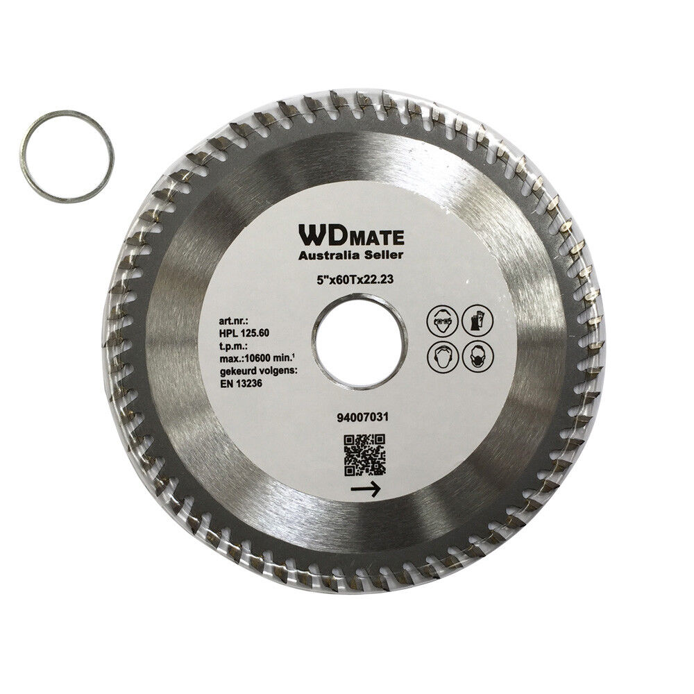 125mm 60t Wood Cutting Disc 5.0″ Tct Circular Saw Blade Atb 22.2/20 Timber Wheel