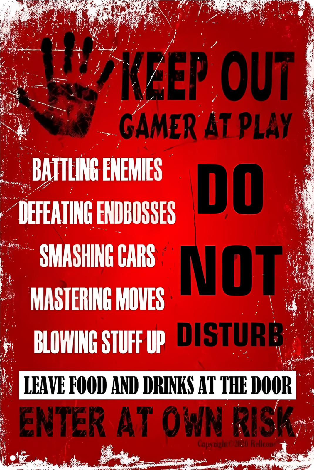 Keep Out Gamer At Play Do Not Disturb  Enter At Own Risk Tin Sign 20x30cm