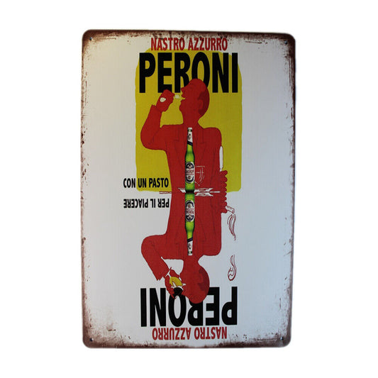 Tin Sign Peroni Beer Sprint Drink Bar Whisky Rustic Look