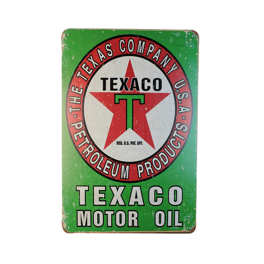 Tin Sign Texaco Motor Oil Sprint Drink Bar Whisky Rustic Look