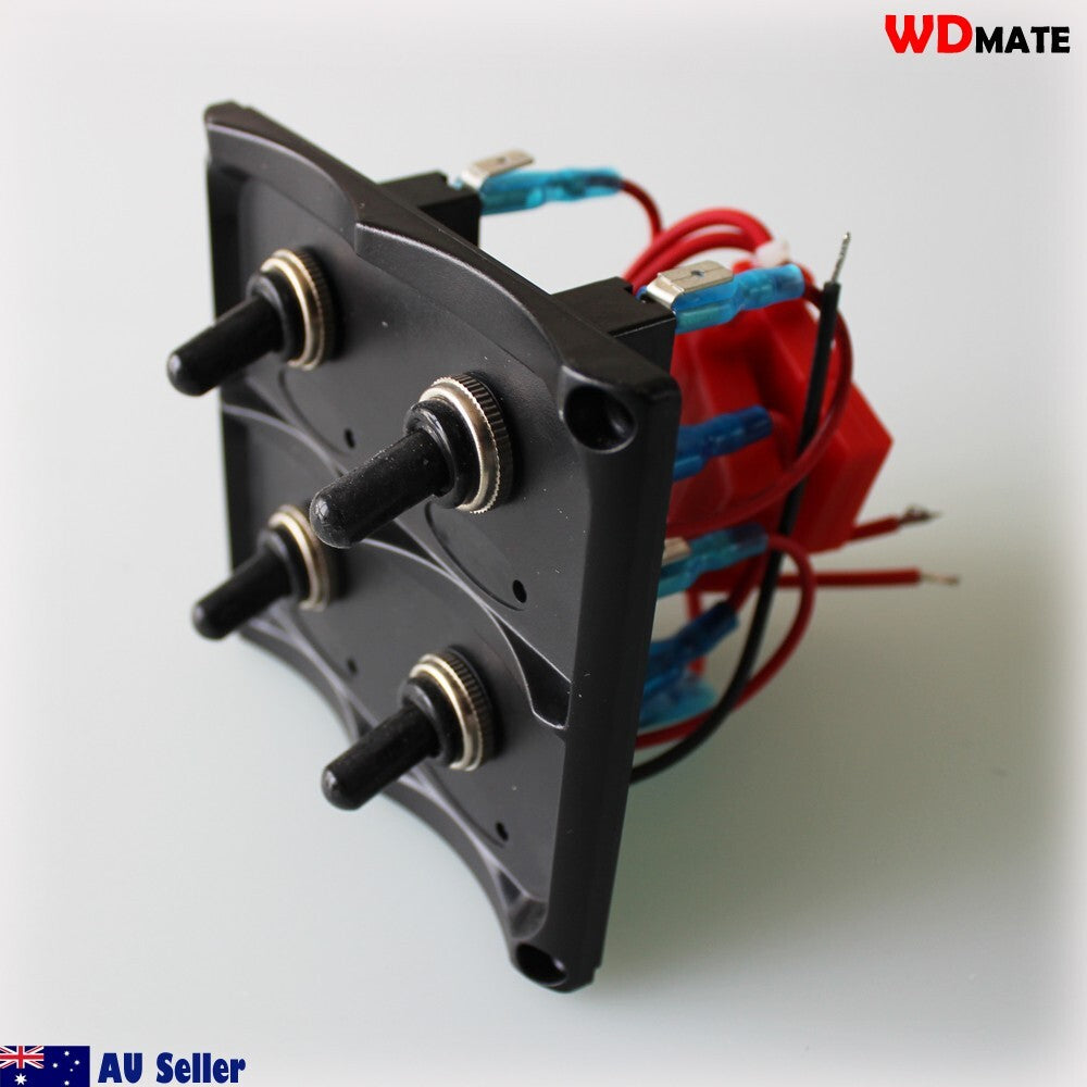 Toggle Switch Panel 4 Gang 15a Marine Boat Caravan Water Pro Blade Fuse