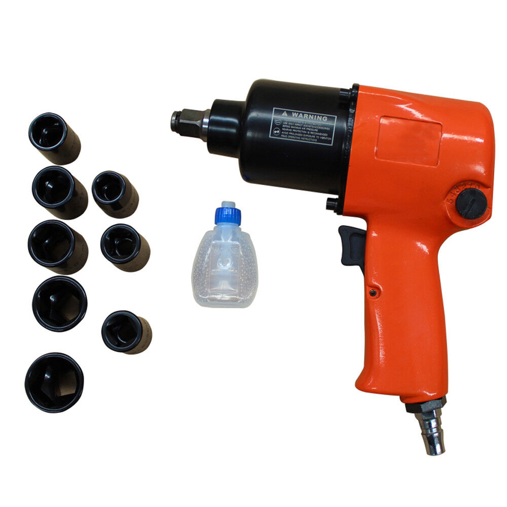 Dr 1/2″ 8 Socket 13-24mm Air Impact Pneumatic Wrench Rattle Gun Inlet1/4