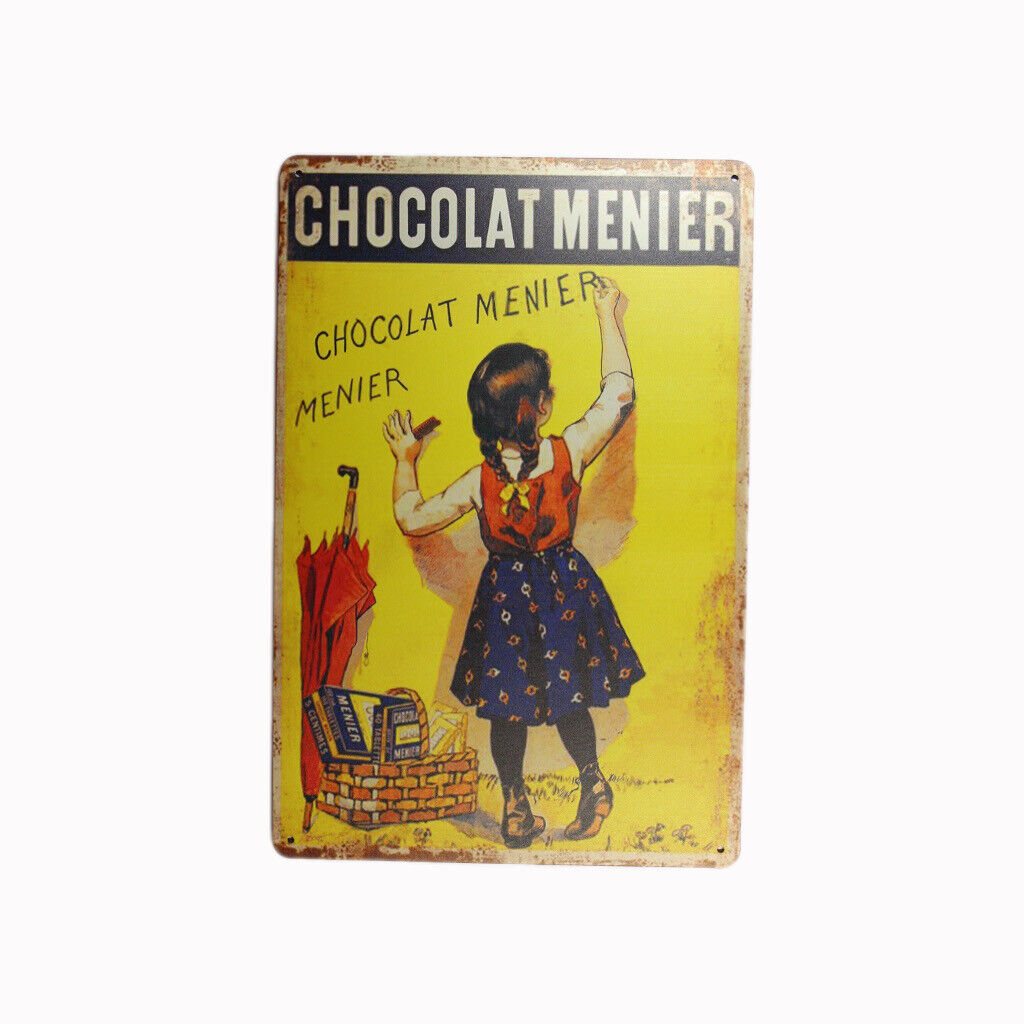 Tin Sign Chocolat Menier  Sprint Drink Bar Whisky Rustic Look