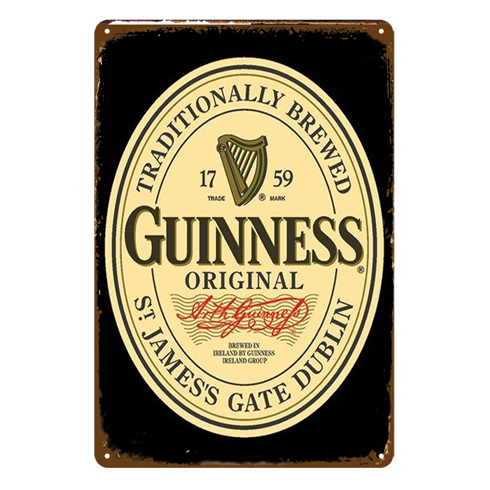 2x Beer Brewed Guinness Original Rustic Tin Sign Vintage Garage Bar