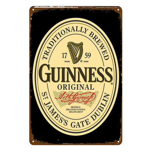 2x Beer Brewed Guinness Original Rustic Tin Sign Vintage Garage Bar